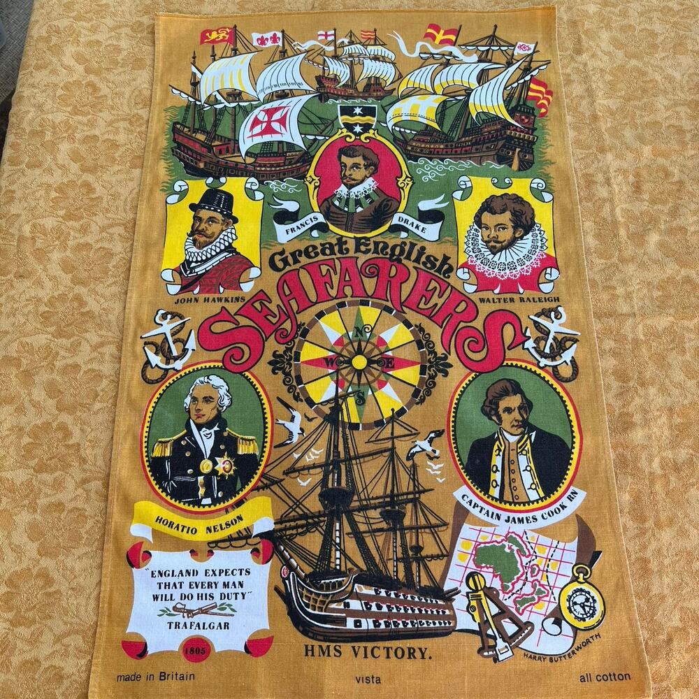 Great English Seafarers Cotton: Made in England Kitchen Towel